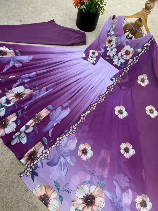 Rama Export 1011 Faux Georgette Wholesale Fancy Gown Bottom and Dupatta Collection - Image 3