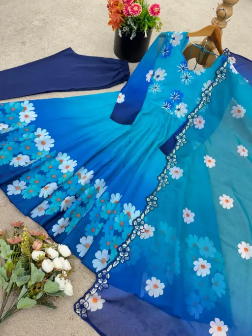 Rama Export 1012 Tabby Organza Wholesale Long Gown Bottom and Dupatta Collection - Image 6