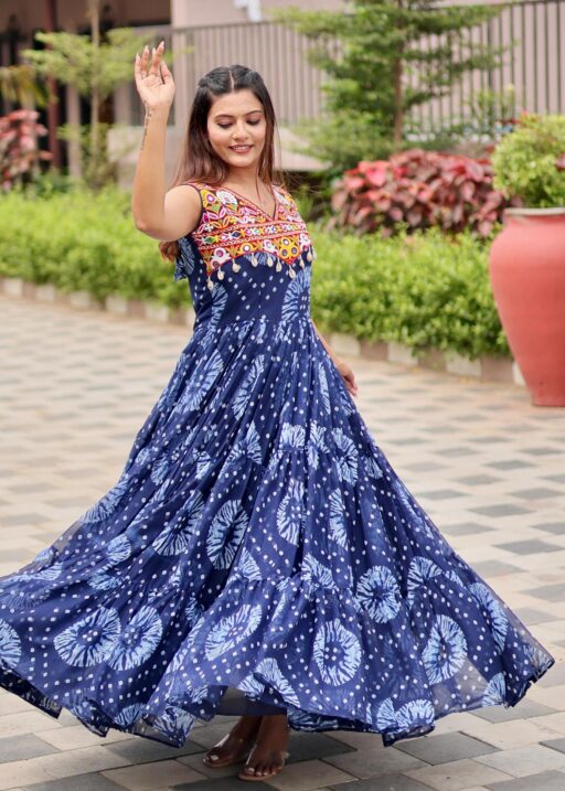 Rama Export 116 Foux Georgette Wholesale Navratri Special Gamathi Work Gown Collection
