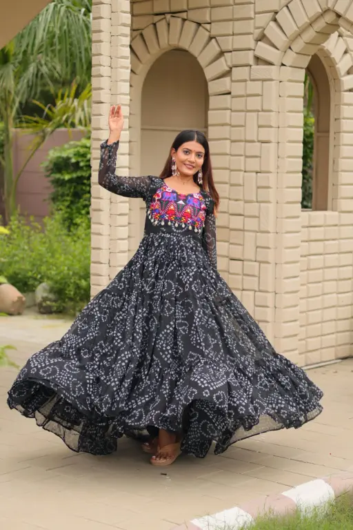 Rama Export 122 Foux Georgette Wholesale Navratri Special Gown Collection - Image 7