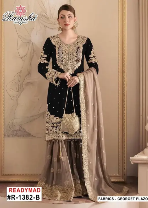 Ramsha 1382 Georgette Wholesale Pakistani Readymade Suit Collection