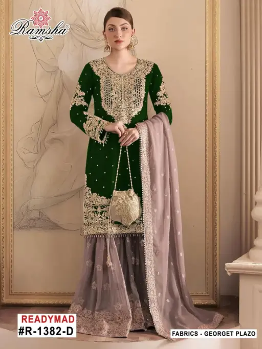 Ramsha 1382 Georgette Wholesale Pakistani Readymade Suit Collection - Image 2