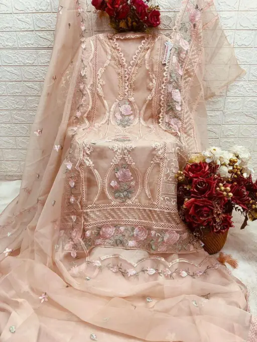 Fepic C 1755 Organza Embroidery Wholesale Designer Pakistani Suit Collection - Image 3