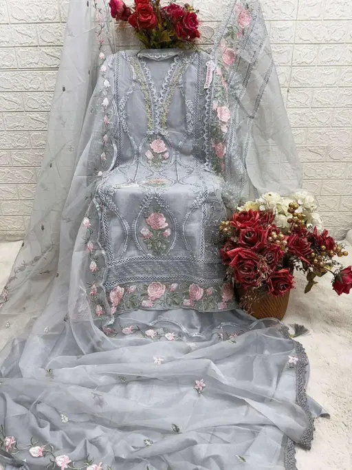 Fepic C 1755 Organza Embroidery Wholesale Designer Pakistani Suit Collection - Image 5