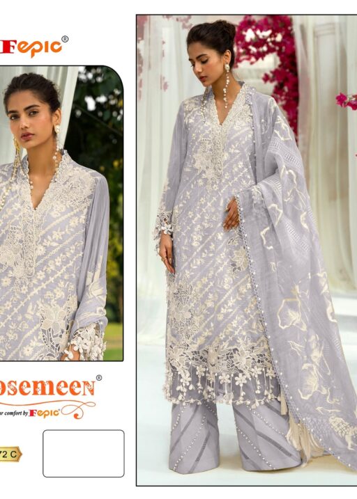 Fepic 1972 Organza Embroidery Wholesale Pakistani Designer Suit Collection