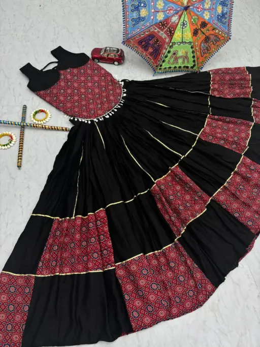 Rama Export RE - 257 Pure Cotton Ajarakh Print Wholesale Navratri Special Lehenga Choli Collection - Image 8
