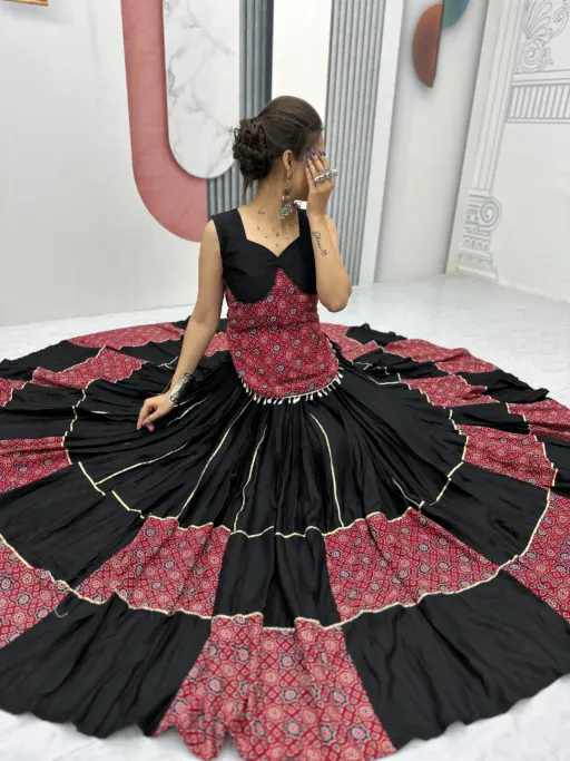 Rama Export RE - 257 Pure Cotton Ajarakh Print Wholesale Navratri Special Lehenga Choli Collection - Image 4