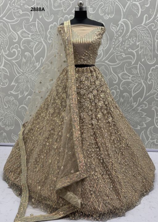 Anjani Art 2888A Heavy Net Wholesale Wedding Wear Lehenga Collection