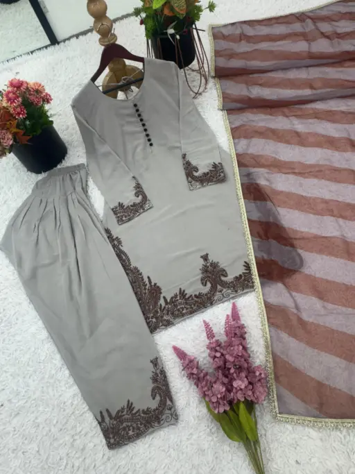 Rama Export 3127 Faux Georgette Wholesale Readymade Farshi Suit Collection - Image 8