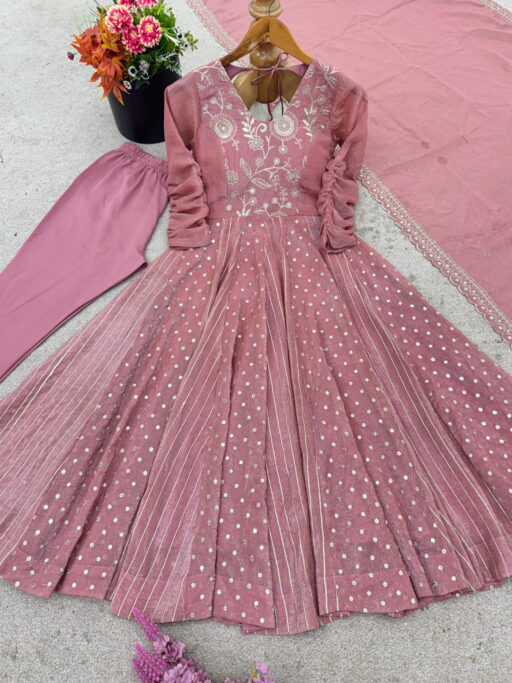 Rama Export 5293 Crunchy Silk Wholesale Anarkali Gown Collection - Image 4