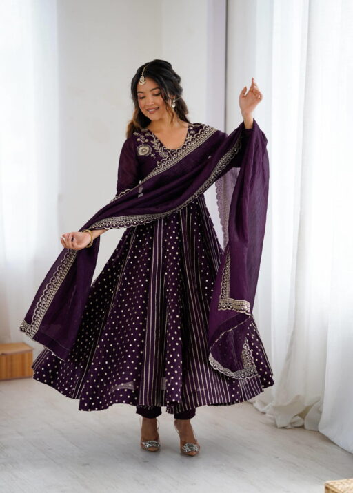 Rama Export 5293 Crunchy Silk Wholesale Anarkali Gown Collection - Image 5