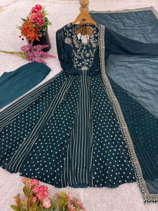 Rama Export 5293 Crunchy Silk Wholesale Anarkali Gown Collection - Image 7