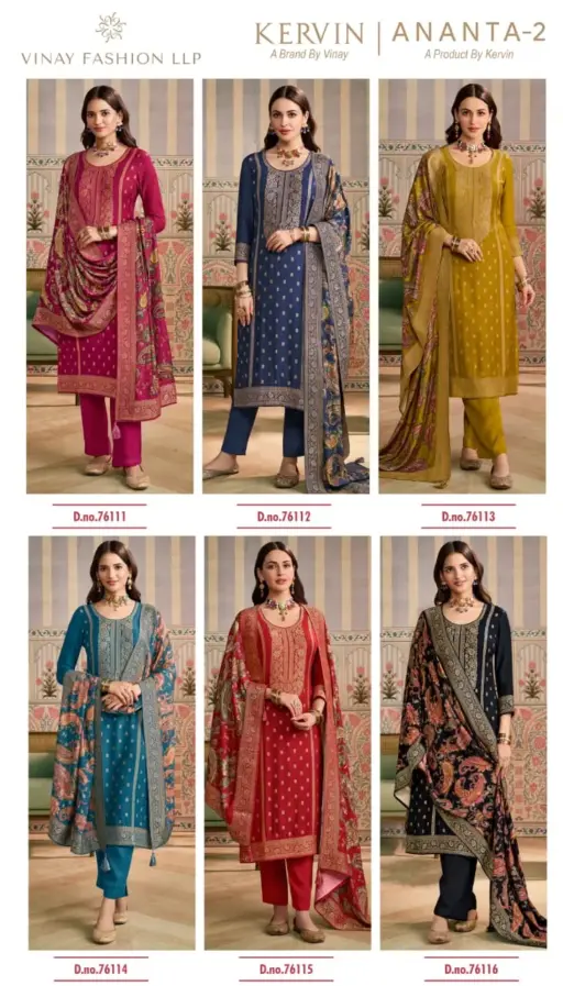 Vinay Kervin Ananta Vol 2 Viscose Pashmina Wholesale Winter Salwar Suits Collection - Image 8