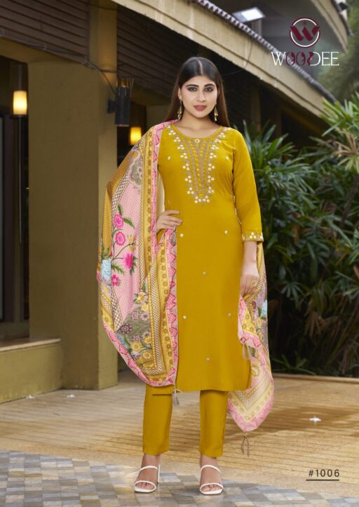 Woodee Apsara Rayon Printed Wholesale Kurti Sets Collection - Image 5
