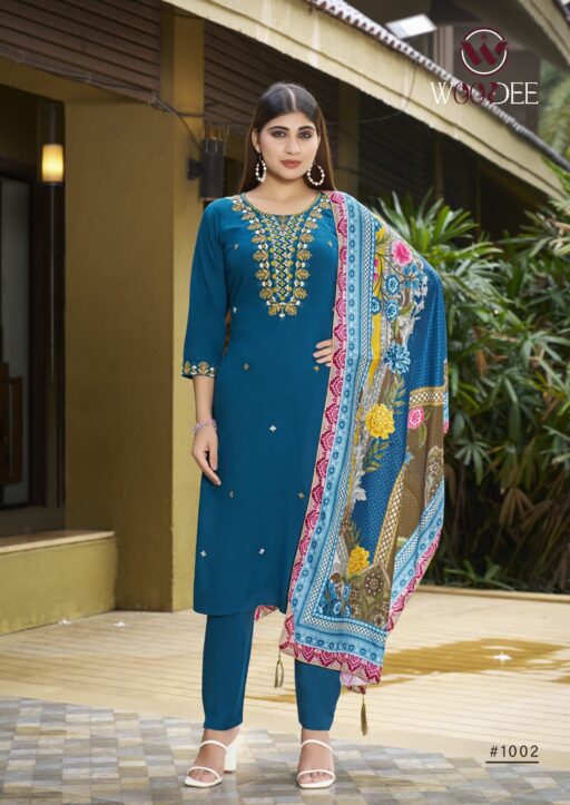 Woodee Apsara Rayon Printed Wholesale Kurti Sets Collection - Image 4