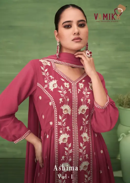 Vamika™️ Ashima Vol 1 Heavy Blooming Georgette Wholesale Designer Readymade Suit Collection