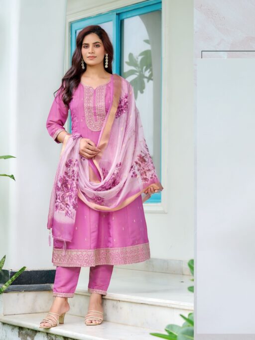 Aanchi Ambika Pure Shimmer Wholesale Kurti Bottom and Dupatta Collection - Image 4