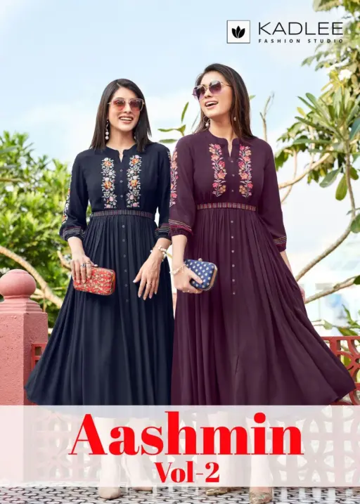 Kadlee Ashmin Vol 2 Wrinkle Rayon Wholesale Designer Kurtis Collection