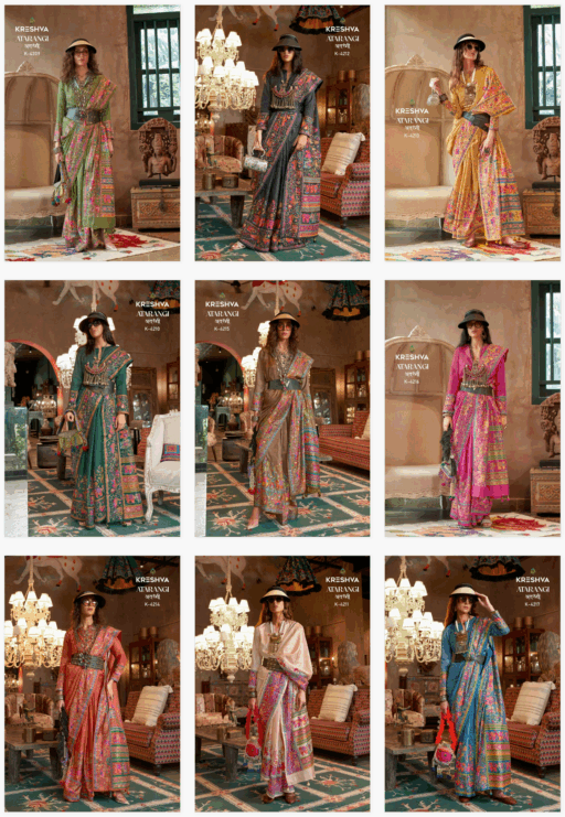 Kreshva Atrangi Silk Wholesale Party Wear Saree Collection - Image 10