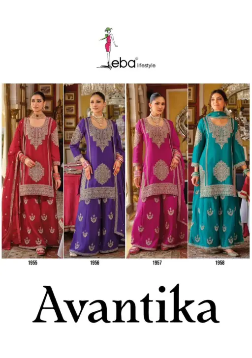 Eba Lifestyle Avantika Heavy Chinon Wholesale Designer Wedding wear Suit Collection - Image 7