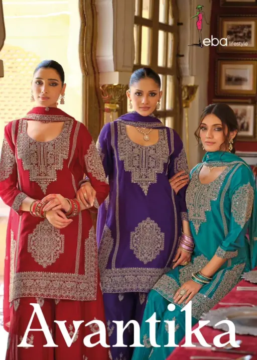 Eba Lifestyle Avantika Heavy Chinon Wholesale Designer Wedding wear Suit Collection