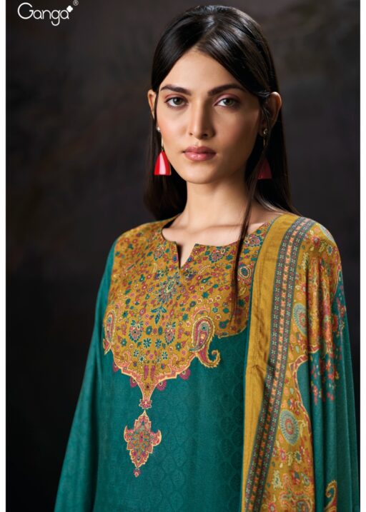 Ganga Ayira 3813 Wool Pashmina Jacquard Printed Wholesale Winter Wear Collection