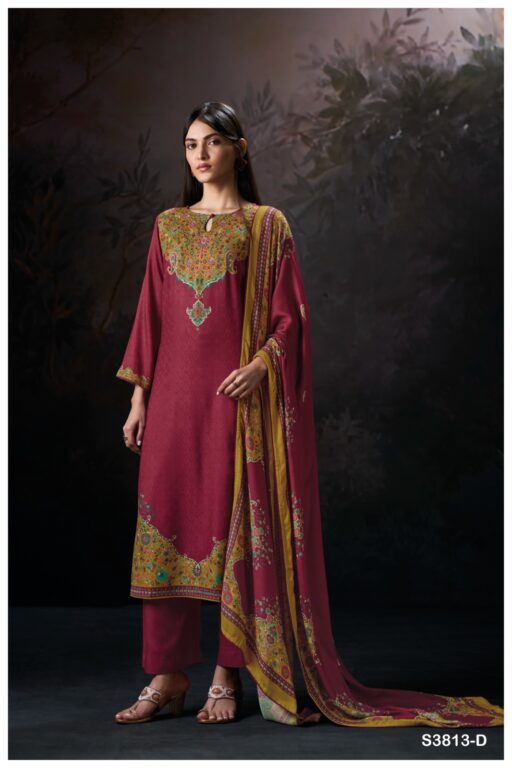 Ganga Ayira 3813 Wool Pashmina Jacquard Printed Wholesale Winter Wear Collection - Image 5