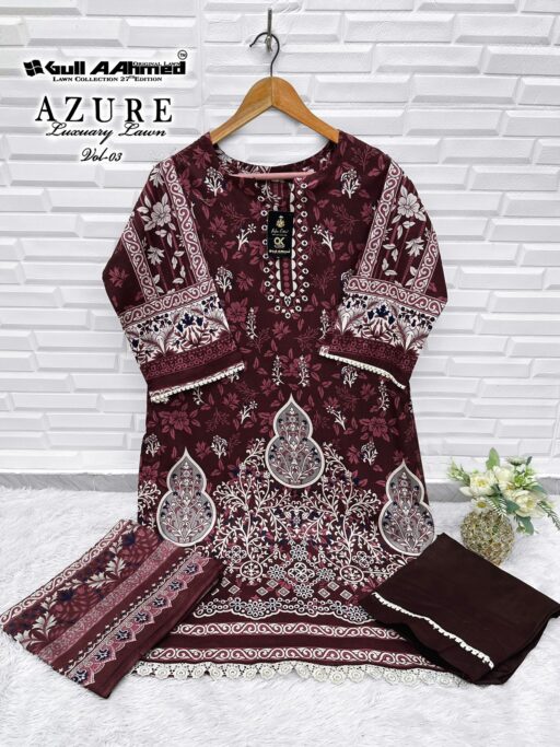 Gull Aahmed Azure Vol 3 Pure Lawn Cotton Wholesale Pakistani Readymade Collection - Image 10