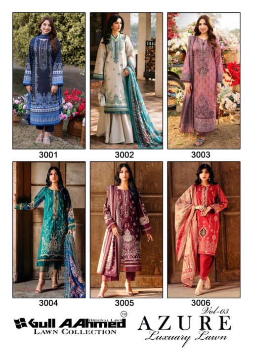 Gull Aahmed Azure Vol 3 Pure Lawn Cotton Wholesale Pakistani Readymade Collection - Image 13
