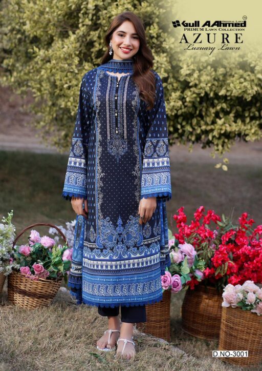 Gull Aahmed Azure Vol 3 Pure Lawn Cotton Wholesale Pakistani Readymade Collection - Image 2