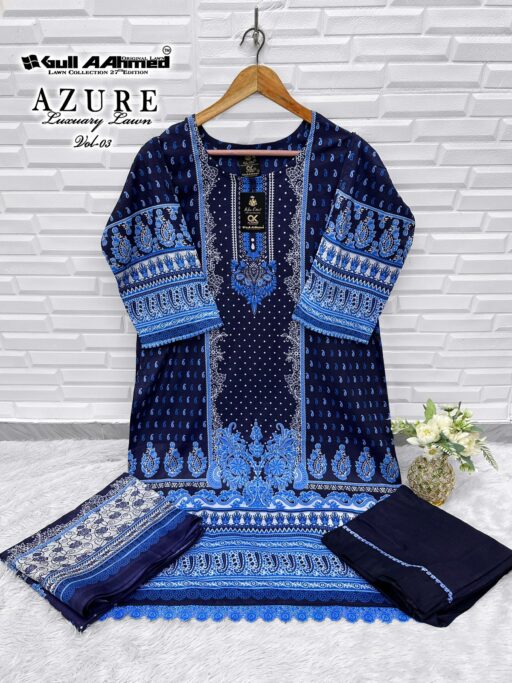 Gull Aahmed Azure Vol 3 Pure Lawn Cotton Wholesale Pakistani Readymade Collection - Image 3