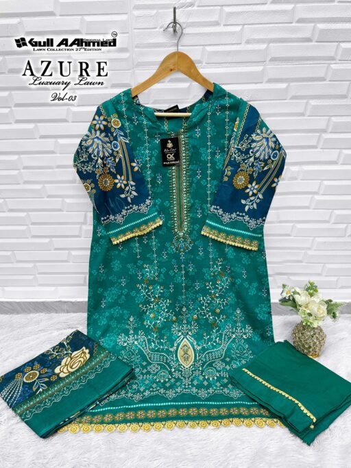 Gull Aahmed Azure Vol 3 Pure Lawn Cotton Wholesale Pakistani Readymade Collection - Image 7