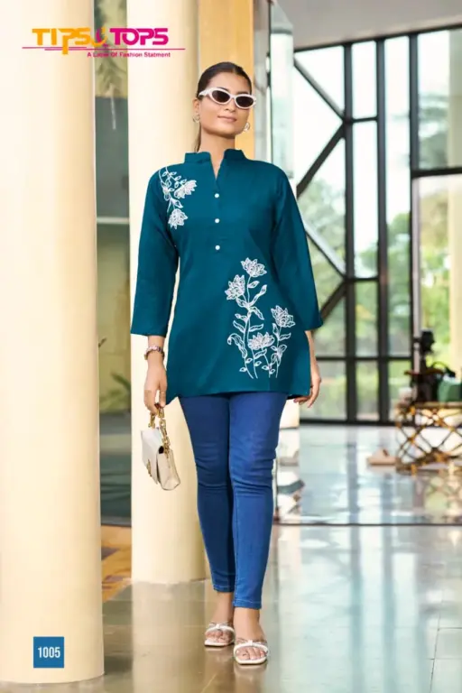 Tips And Top Blossom Rayon Embroidered Wholesale Short Tops Collection - Image 2