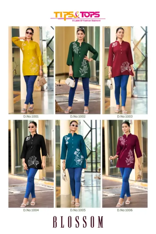 Tips And Top Blossom Rayon Embroidered Wholesale Short Tops Collection - Image 8