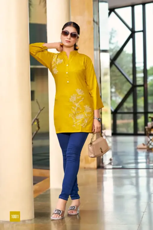 Tips And Top Blossom Rayon Embroidered Wholesale Short Tops Collection - Image 4