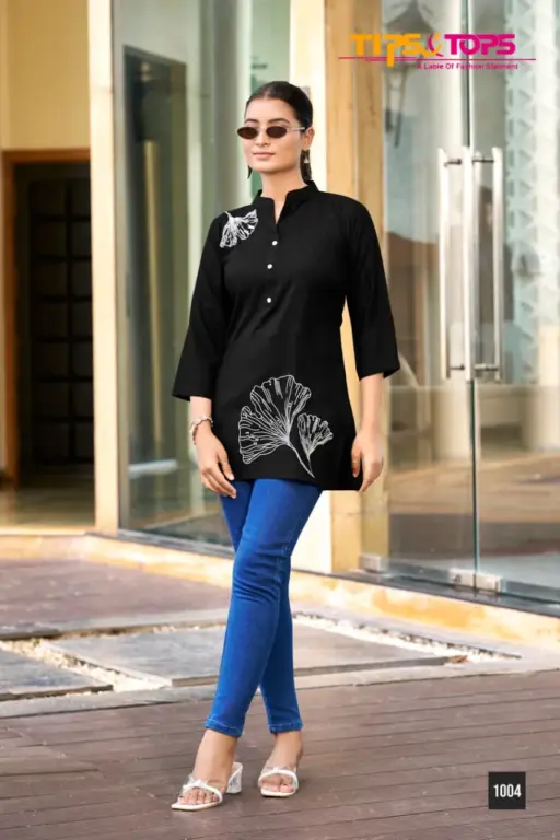 Tips And Top Blossom Rayon Embroidered Wholesale Short Tops Collection - Image 5