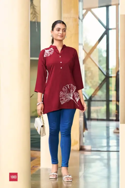 Tips And Top Blossom Rayon Embroidered Wholesale Short Tops Collection - Image 6