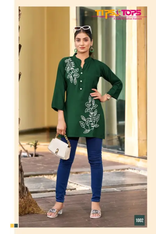 Tips And Top Blossom Rayon Embroidered Wholesale Short Tops Collection - Image 7