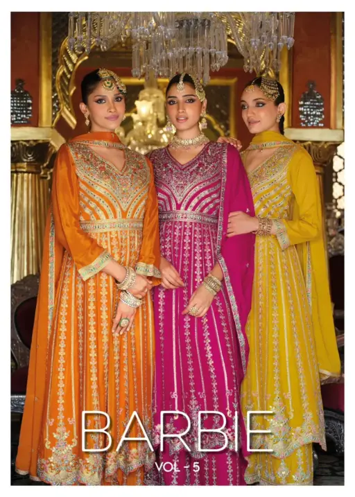 Eba Lifestyle Barbie 5 Heavy Chinon Wholesale Designer Party Wear Readymade Collection