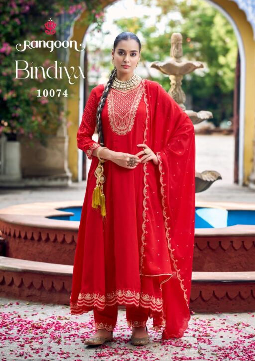 Rangoon Bindiya Chinon Silk Fancy Work Wholesale Festival Wear Collection - Image 3