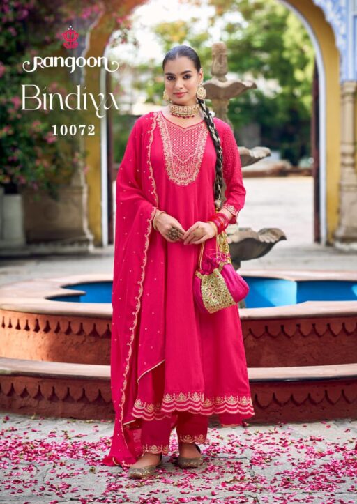 Rangoon Bindiya Chinon Silk Fancy Work Wholesale Festival Wear Collection - Image 4