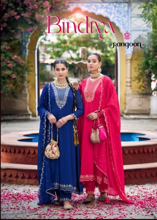 Rangoon Bindiya Chinon Silk Fancy Work Wholesale Festival Wear Collection