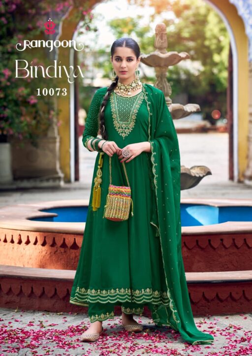 Rangoon Bindiya Chinon Silk Fancy Work Wholesale Festival Wear Collection - Image 5