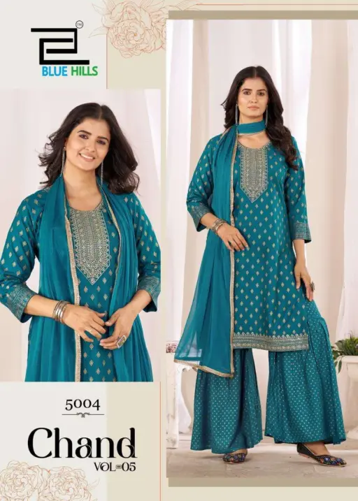 Blue Hills Chand Vol 5 Rayon Foil Print Wholesale Readymade Salwar Suit Collection