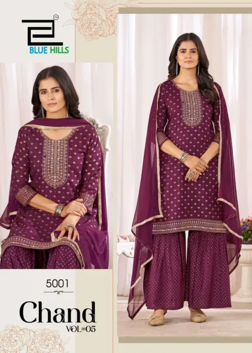 Blue Hills Chand Vol 5 Rayon Foil Print Wholesale Readymade Salwar Suit Collection - Image 6