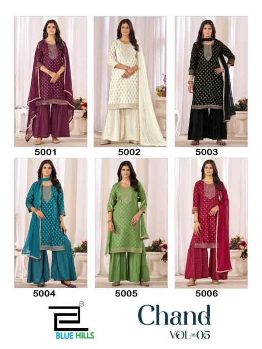 Blue Hills Chand Vol 5 Rayon Foil Print Wholesale Readymade Salwar Suit Collection - Image 8