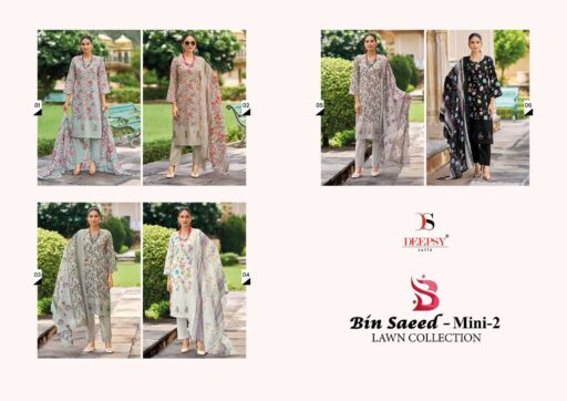 Deepsy Bin Saeed Mini Lawn Collection Vol 2 Pure Cotton Wholesale Pakistani Suit Collection - Image 14