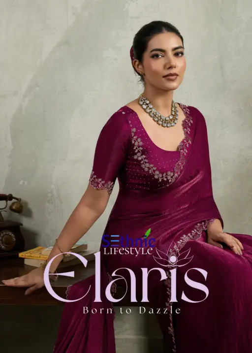 Sethnic Elaris Velvet Chiffon Wholesale Designer Party Wear Saree Collection