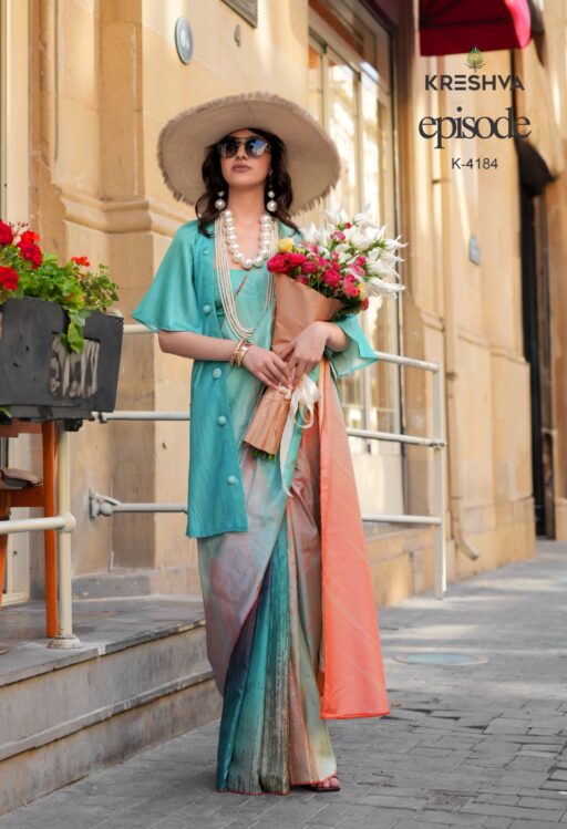 Kreshva Episode Silk Modern Digital Print Wholesale Party Wear Sarees Collection - Image 6