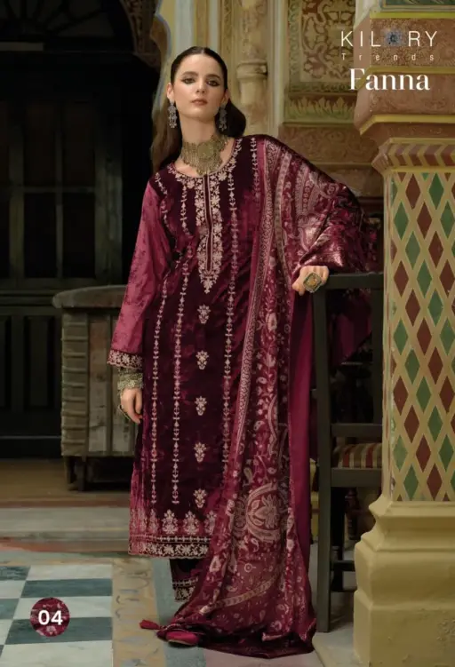 Kilory Fanna Pure Velvet Wholesale Winter Wear Salwar Kameez Collection - Image 4